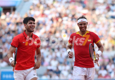 Spain’s Davis Cup team along with Carlos Alcaraz