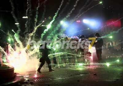 Demonstrators launch fireworks at police in Georgia as protests enter fourth day